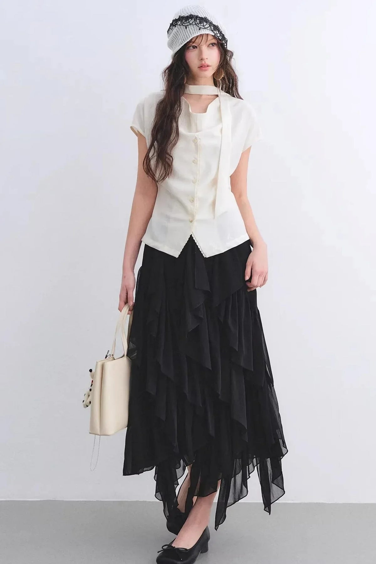 Linen Ribbon Lace Top