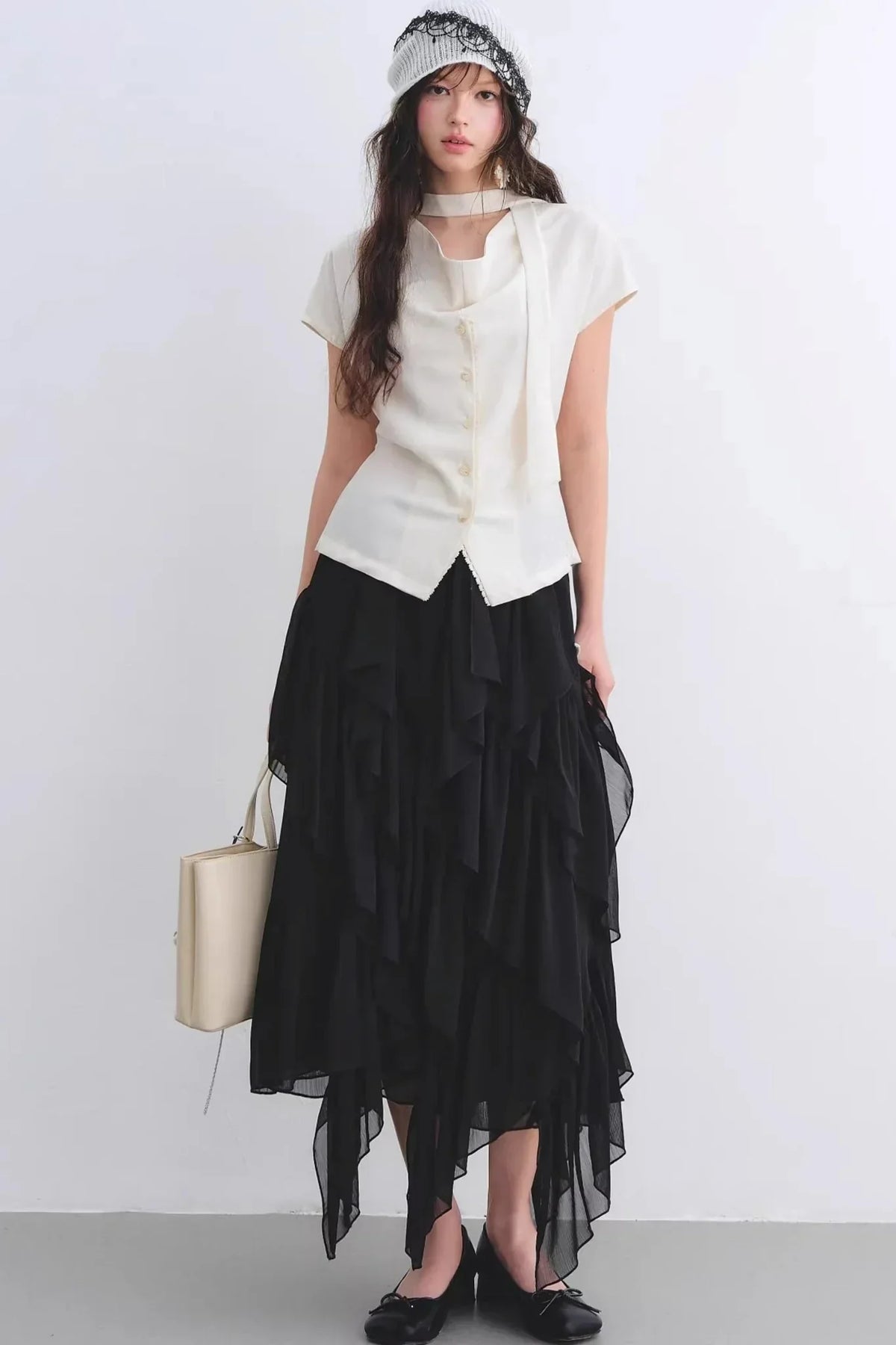 Linen Ribbon Lace Top