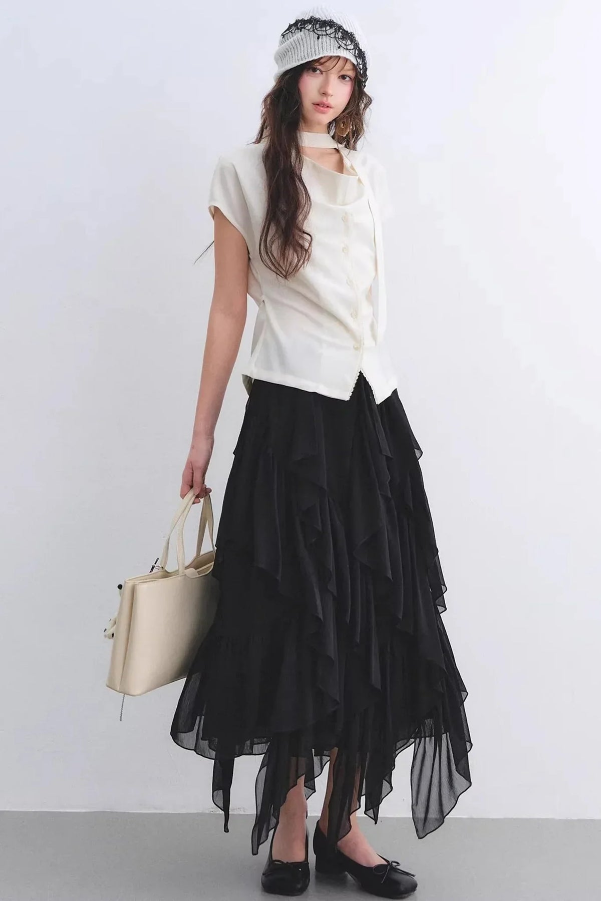 Linen Ribbon Lace Top