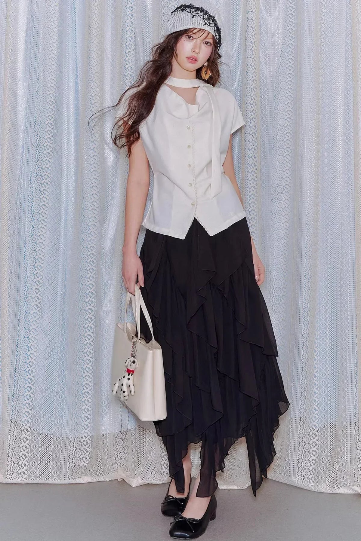 Linen Ribbon Lace Top