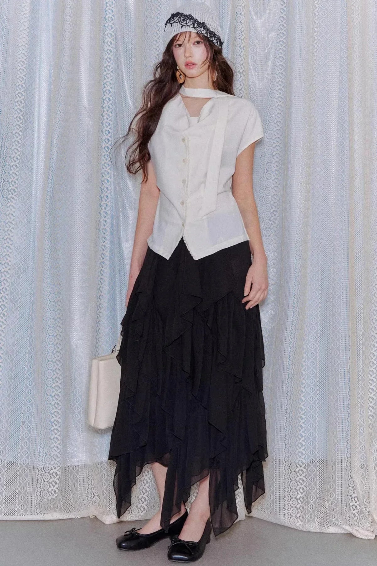 Linen Ribbon Lace Top