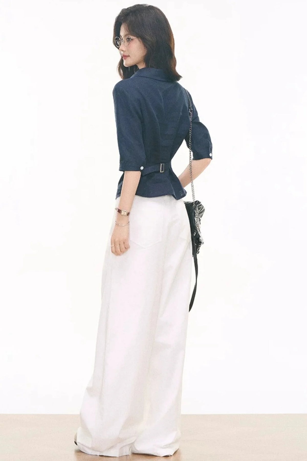 Linen Shirt Skirt Pants Set-Up