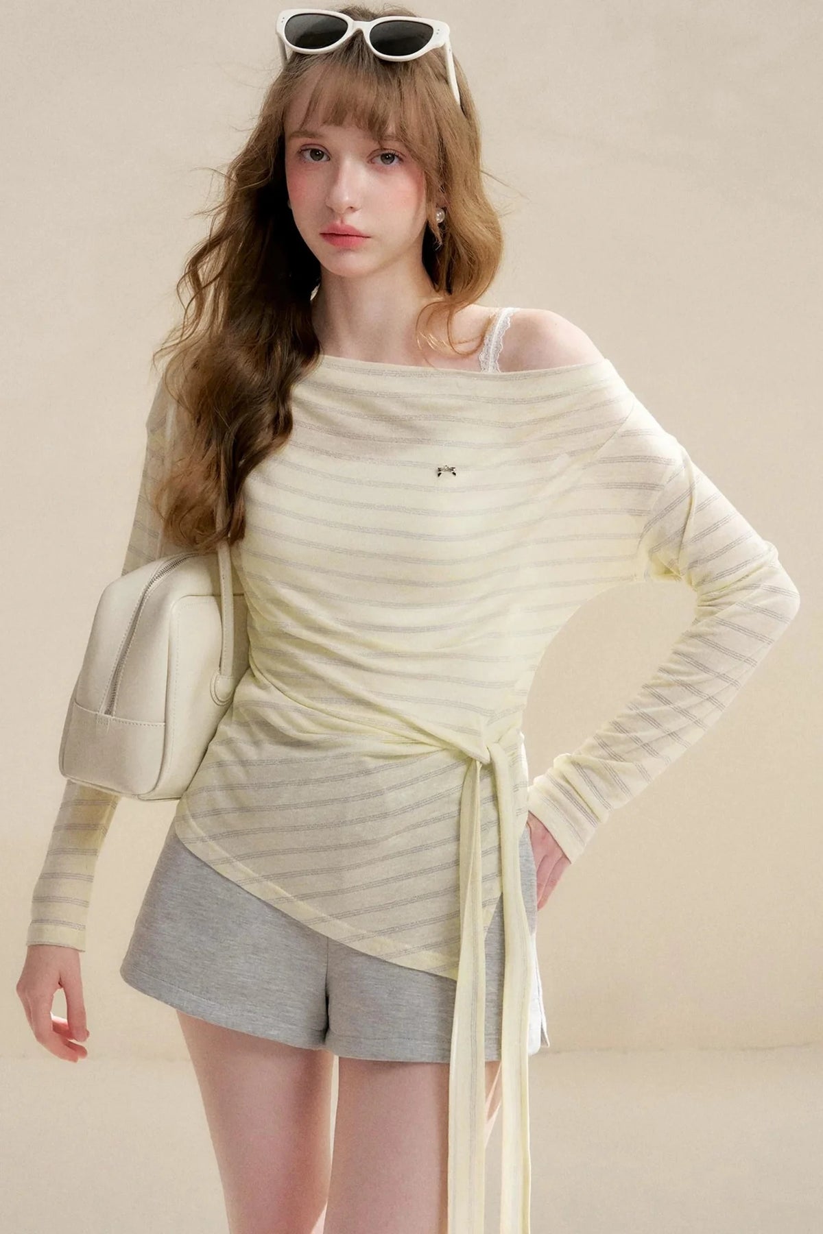 Linen Silver Stripe T-Shirt