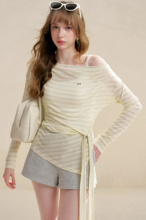 Linen Silver Stripe T-Shirt