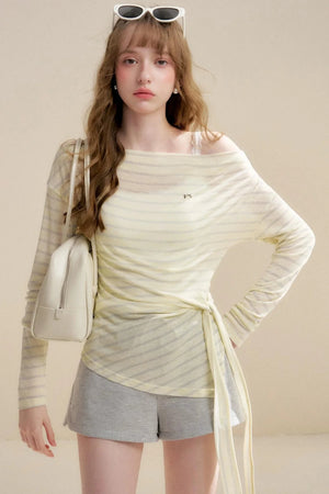 Linen Silver Stripe T-Shirt