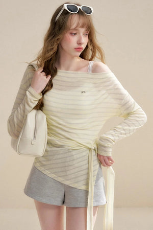 Linen Silver Stripe T-Shirt