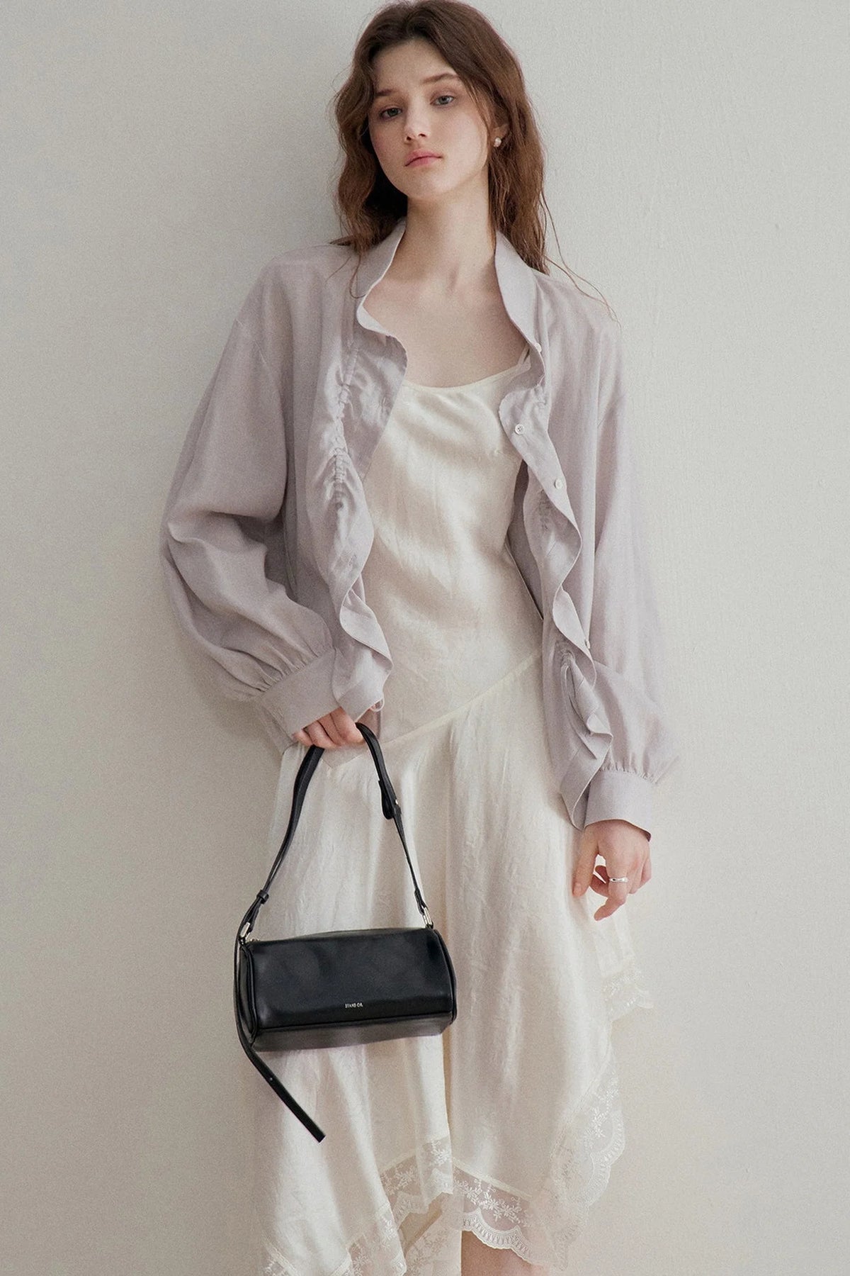 Linen Tencel Pleated Blouse