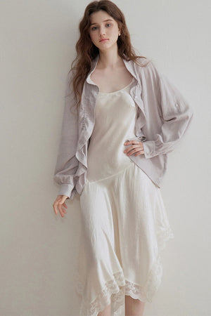Linen Tencel Pleated Blouse