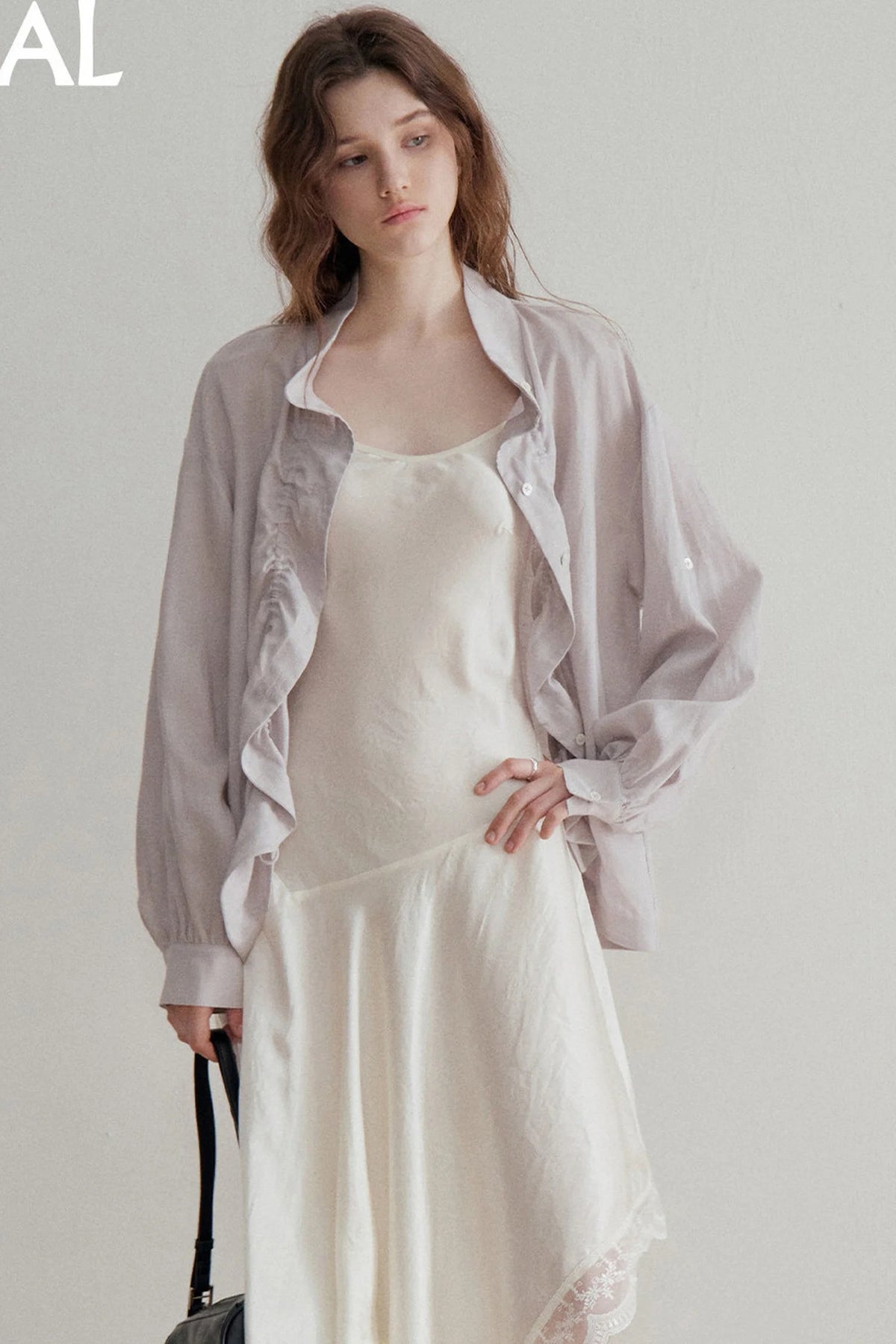 Linen Tencel Pleated Blouse