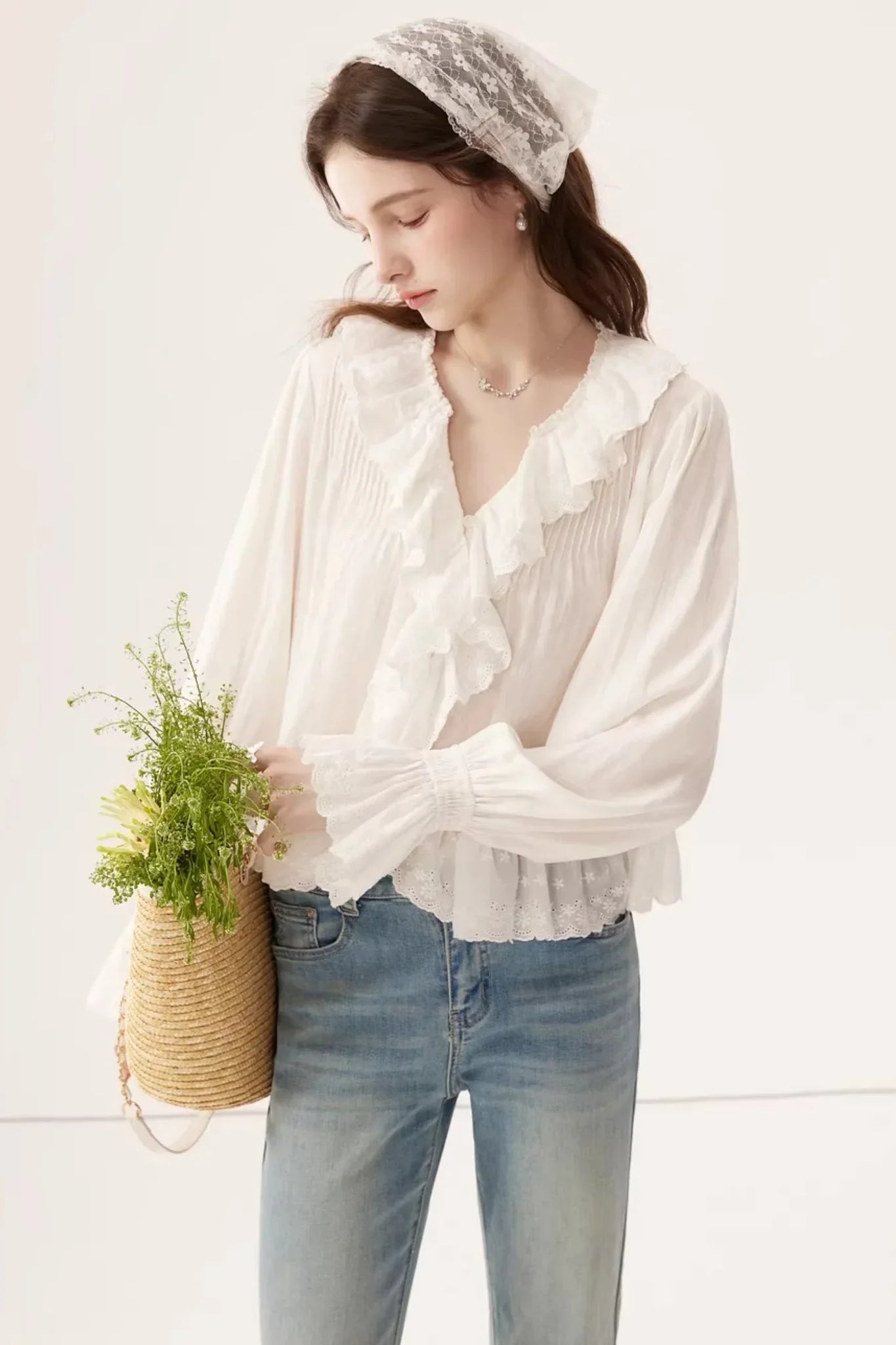 Linen V-Neck Blouse