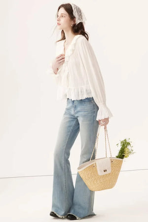 Linen V-Neck Blouse