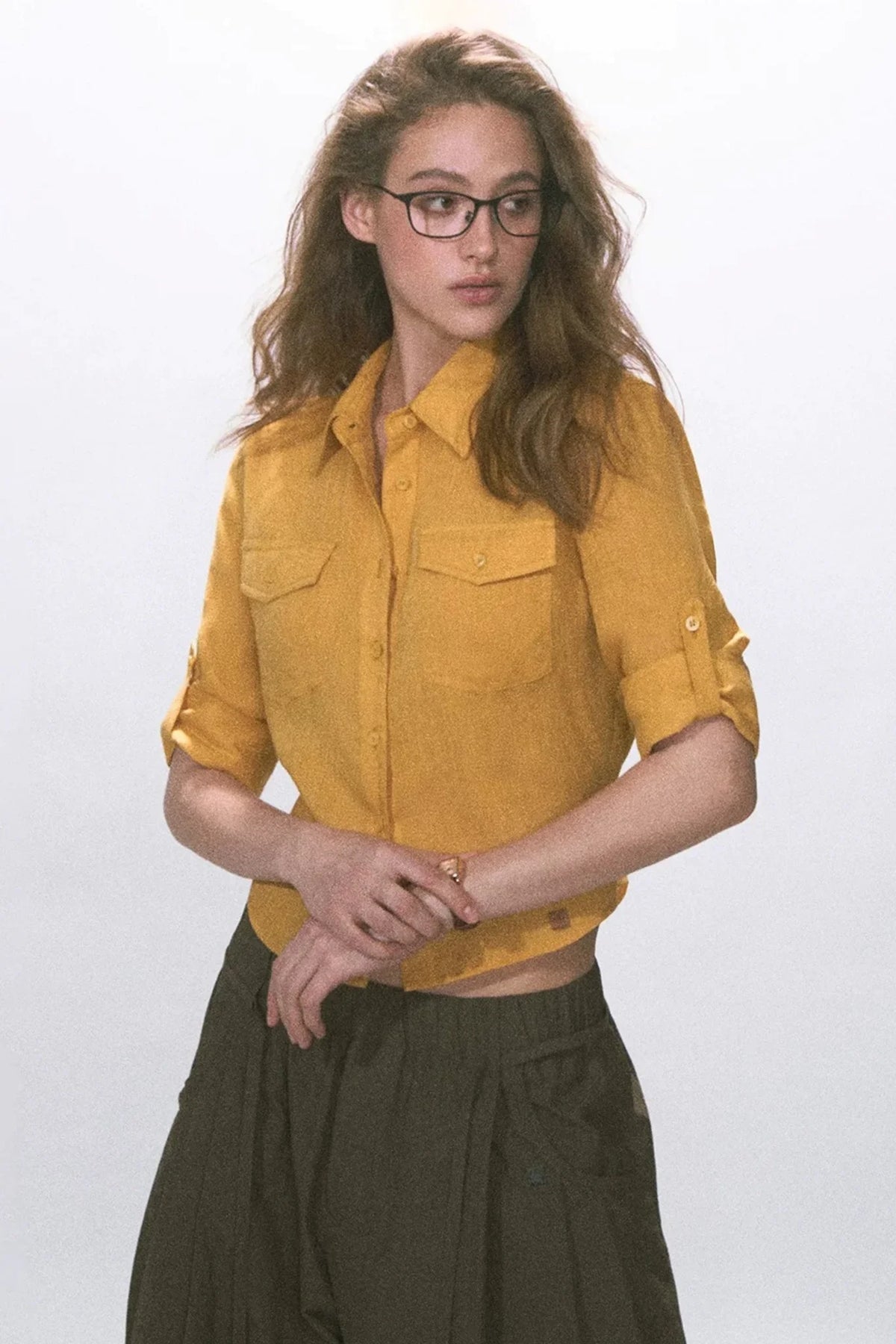 Linen Waist-Cinching Blouse