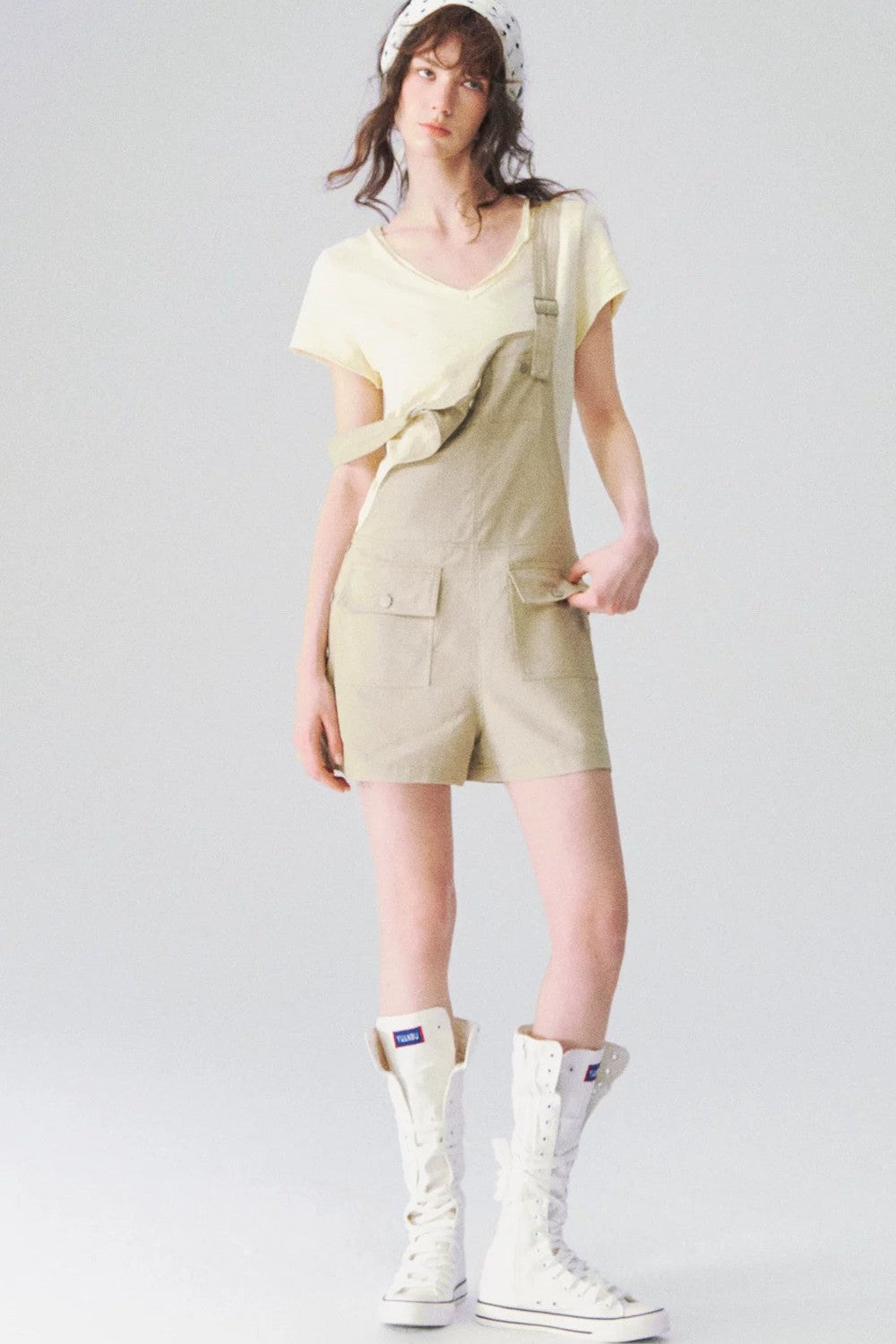 Linen Workwear Short Overalls