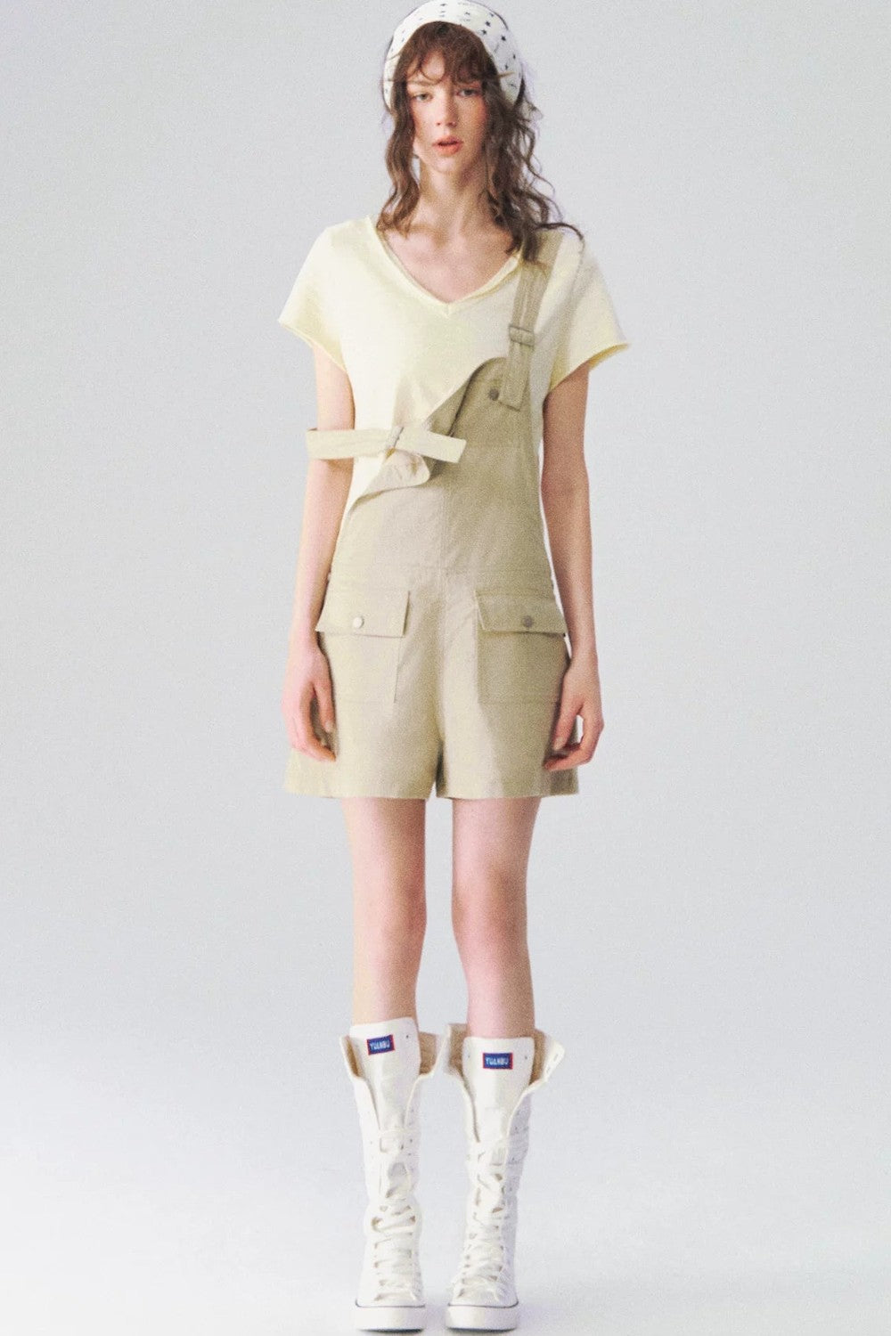 Linen Workwear Short Overalls