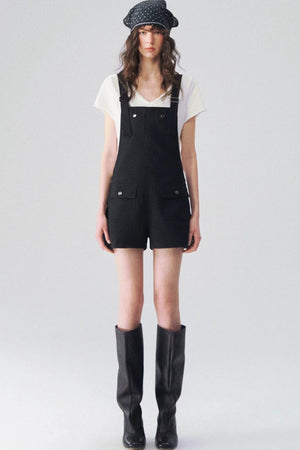 Linen Workwear Short Overalls