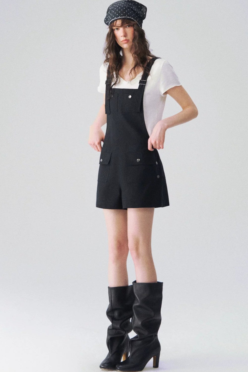 Linen Workwear Short Overalls