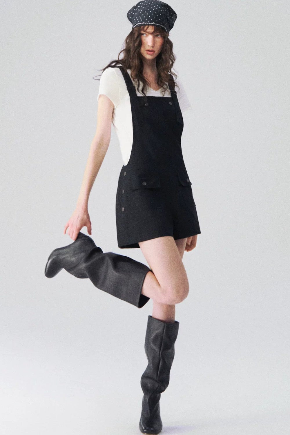 Linen Workwear Short Overalls