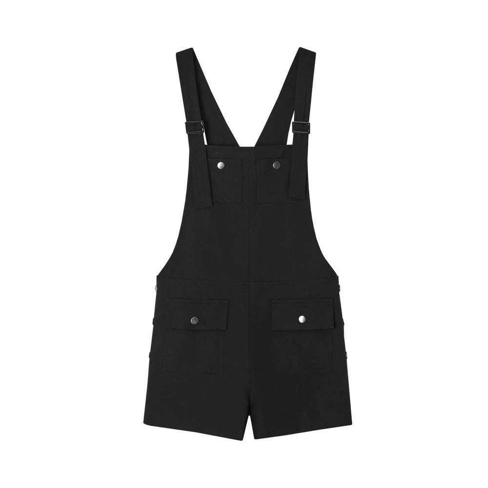 Linen Workwear Short Overalls