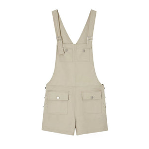 Linen Workwear Short Overalls