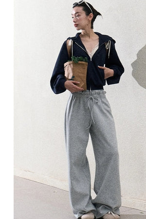 Liquid Cotton Ruffle Wide-Leg Pants