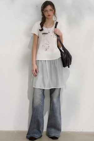 Little Cat Paw Denim Pants