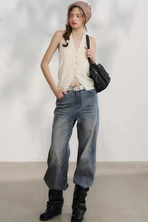 Little Cat Paw Denim Pants