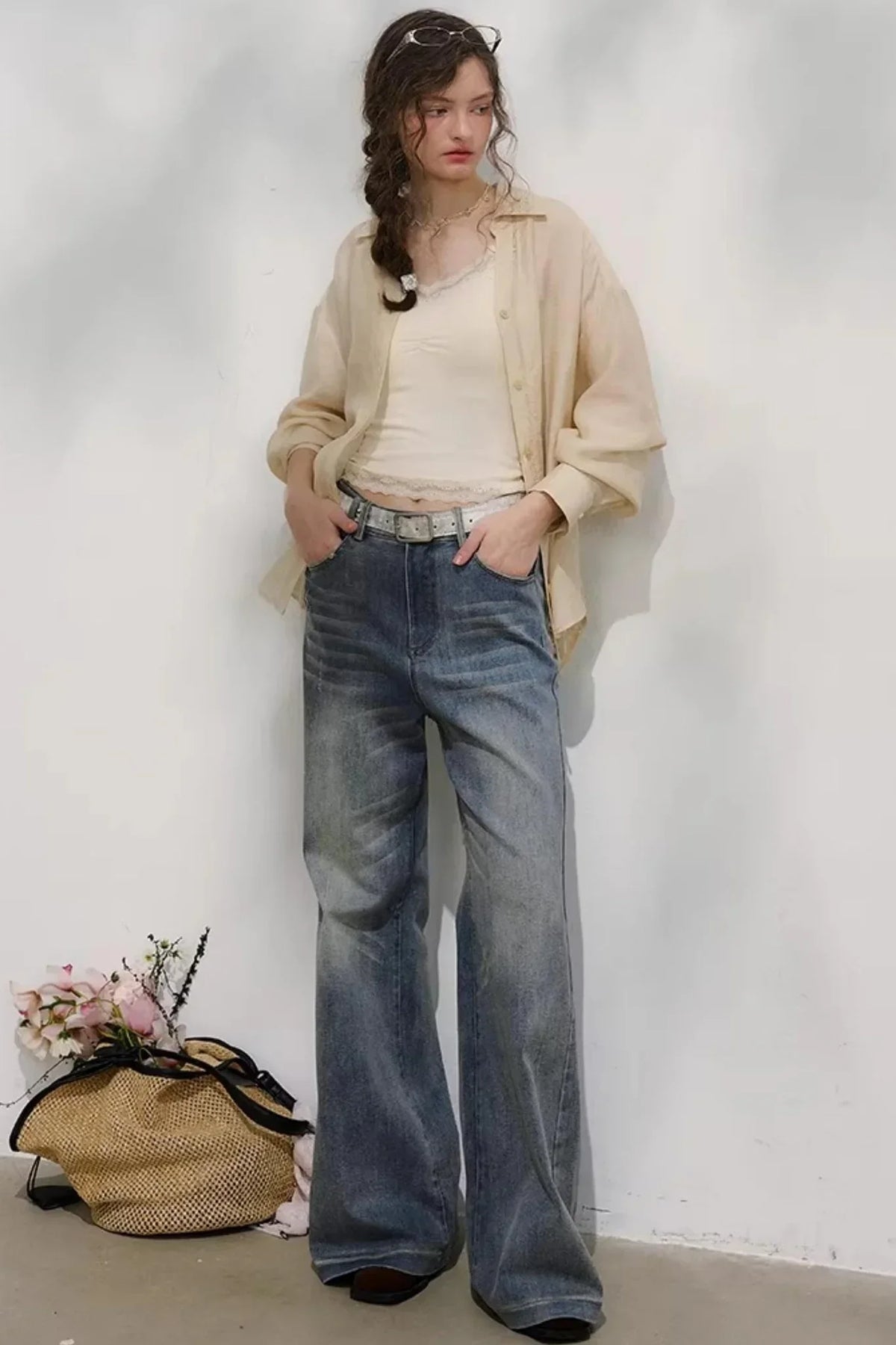 Little Cat Paw Denim Pants