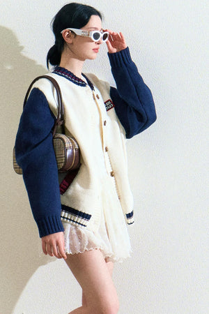 Logo Label Baseball Loose Jacket