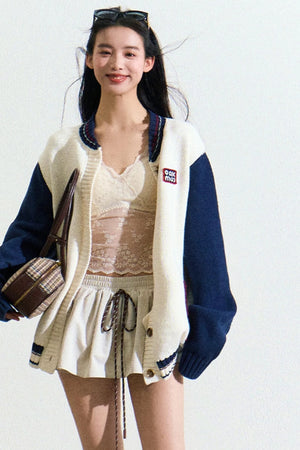 Logo Label Baseball Loose Jacket