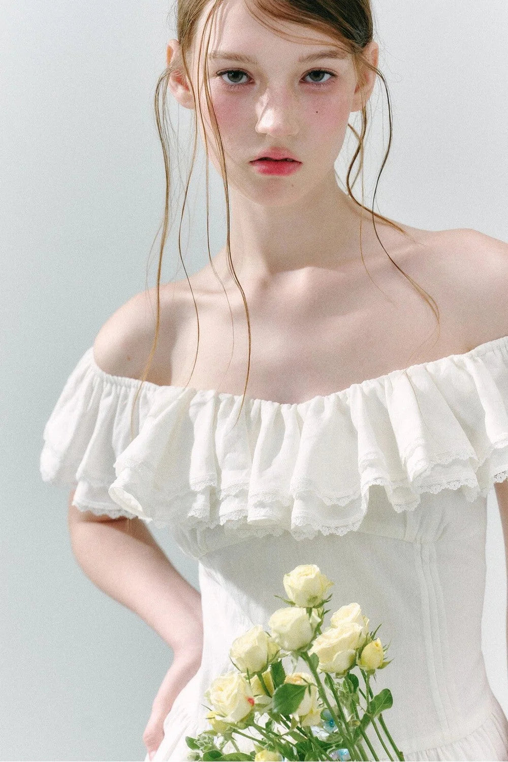 Long Green Linen Blend Dress