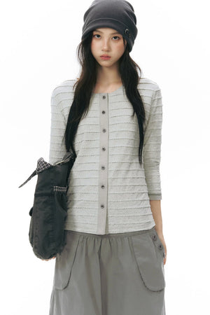 Long Sleeve Knitted Cardigan Top