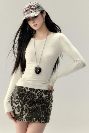Long Sleeve Lace Panel Top