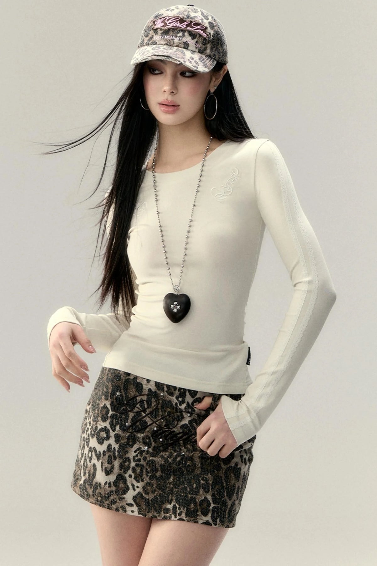 Long Sleeve Lace Panel Top