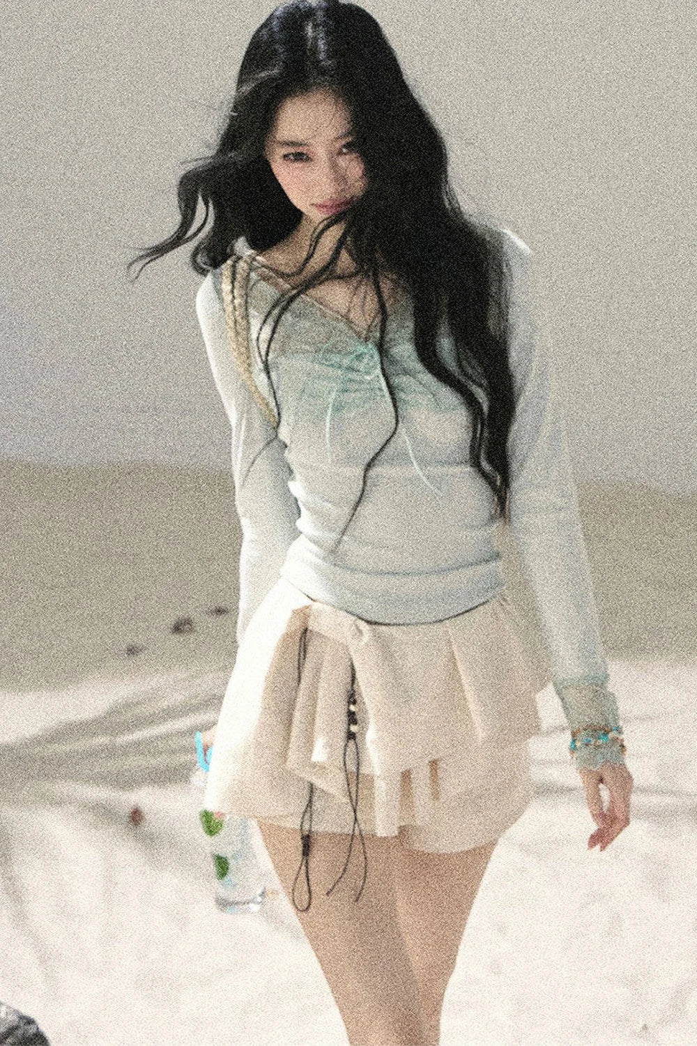 Long Sleeve Lace V-Neck Top