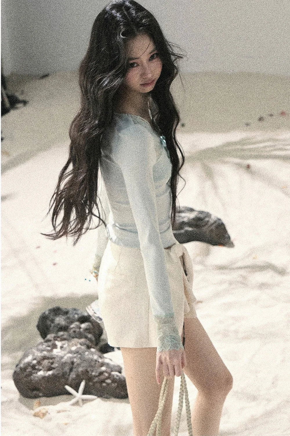 Long Sleeve Lace V-Neck Top