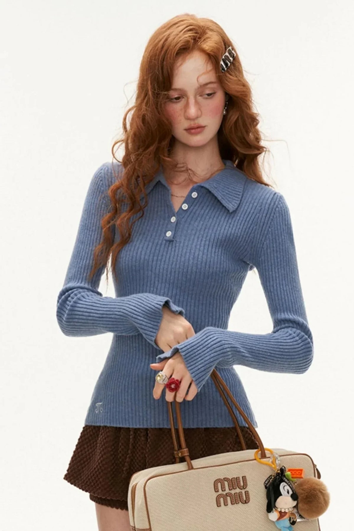 Long Sleeve Polo Vest Top Set-Up