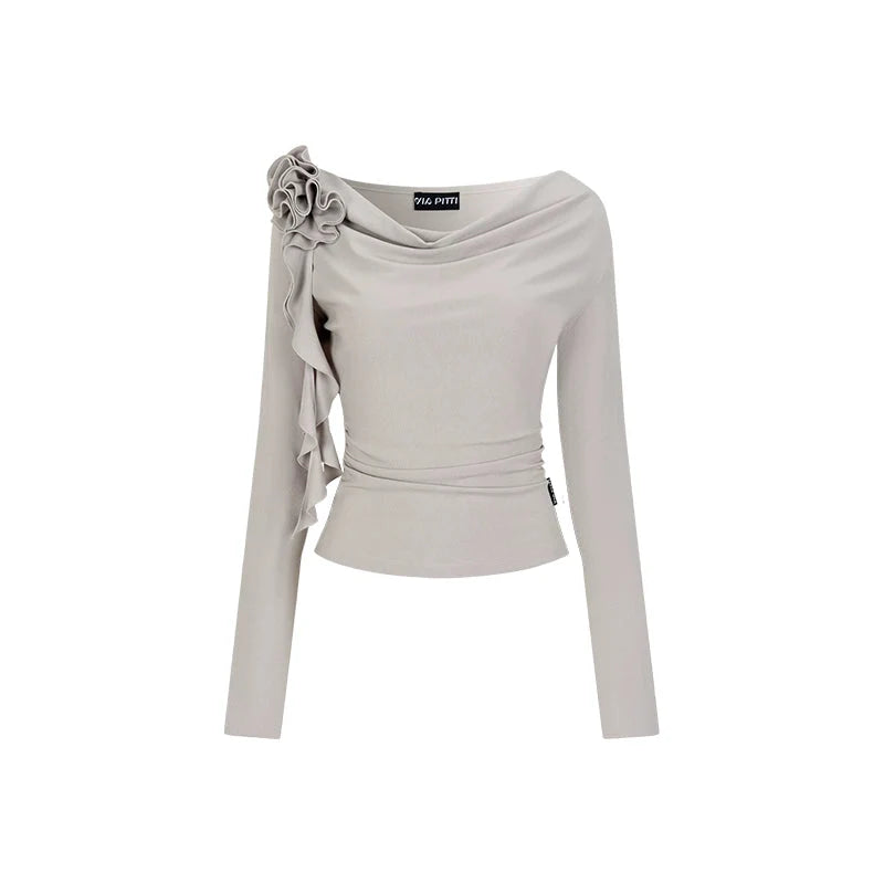 Long Sleeve Roses Flutter Top