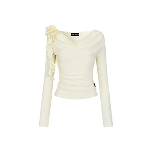 Long Sleeve Roses Flutter Top