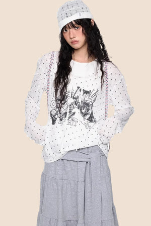 Long Sleeve Star Print T-shirt