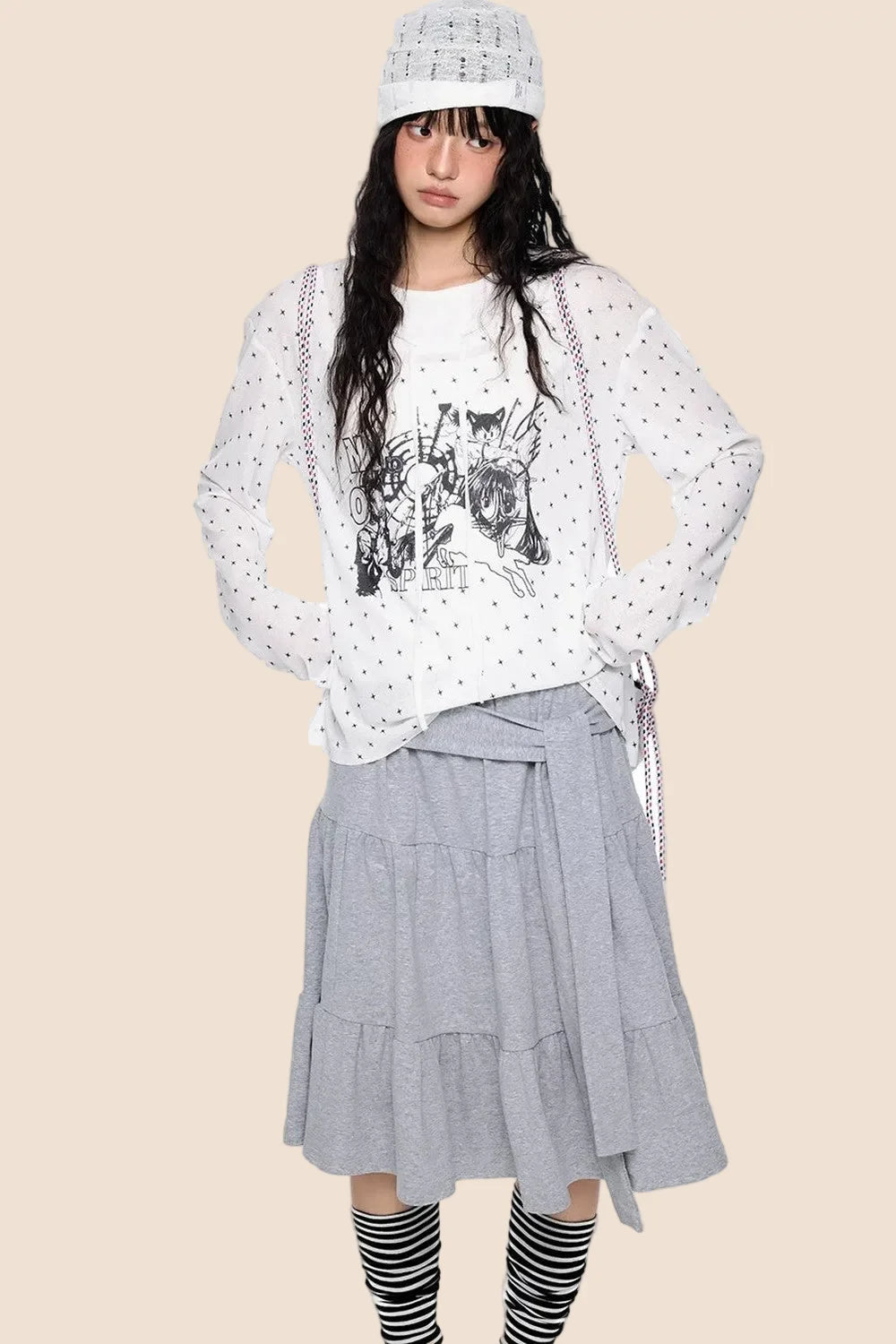 Long Sleeve Star Print T-shirt