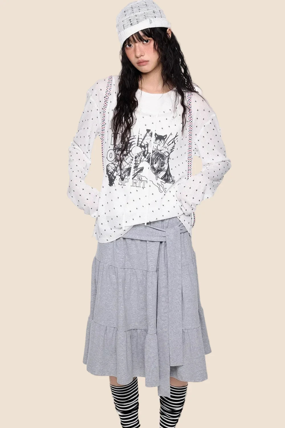 Long Sleeve Star Print T-shirt