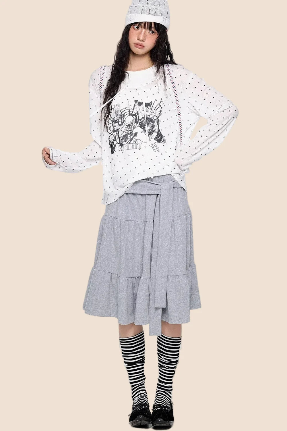 Long Sleeve Star Print T-shirt