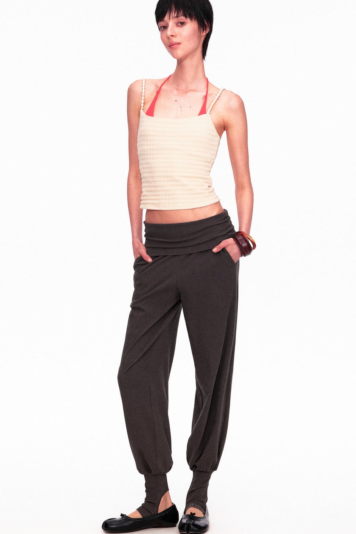Long-Staple Cotton Knit Stirrup Pants