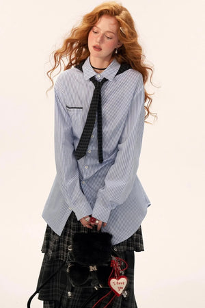 Long Striped Long Sleeve Shirt