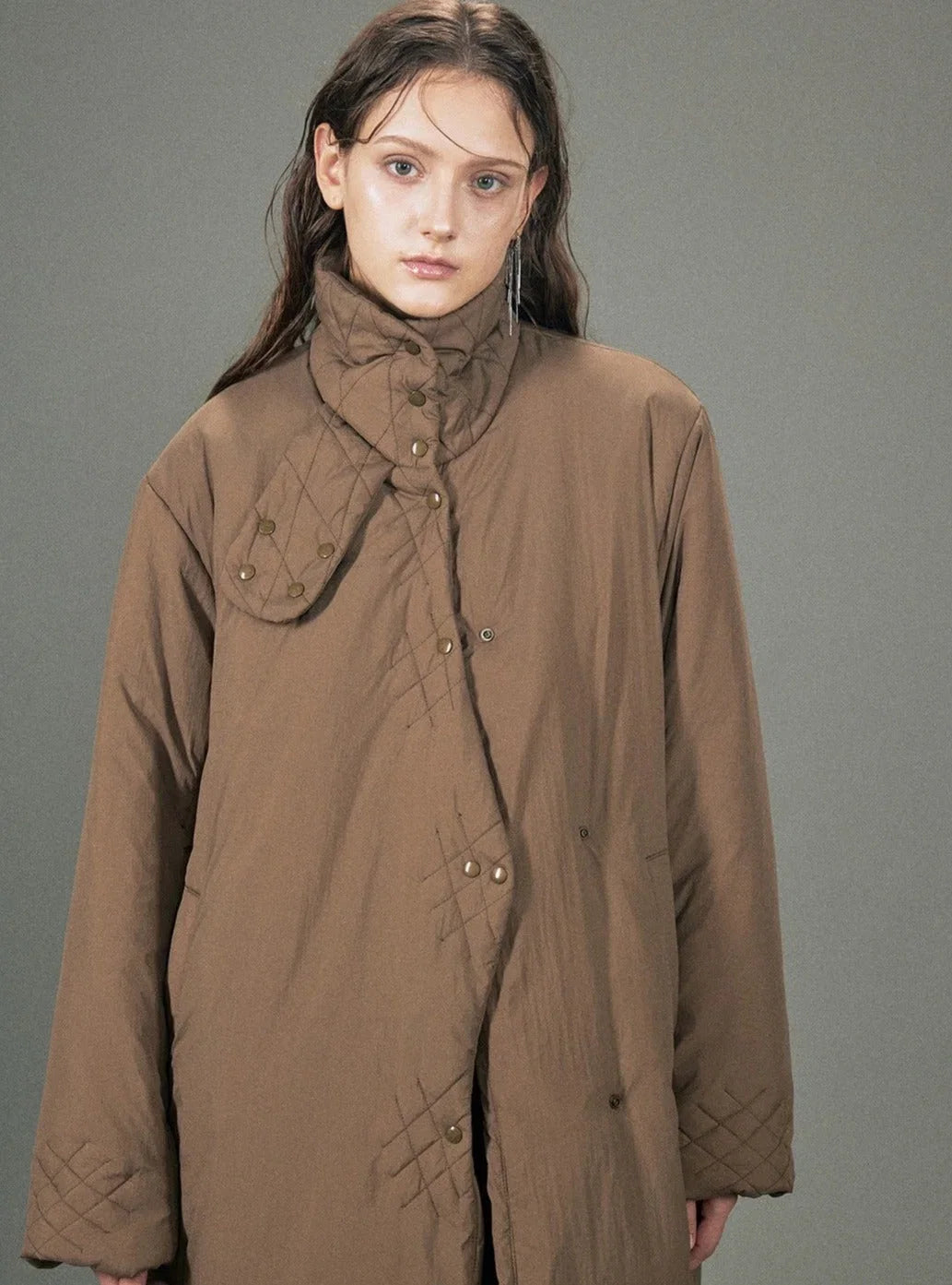 Long tand-up collar Jacket