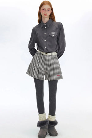 Loose Corduroy Micro A-Line Shorts
