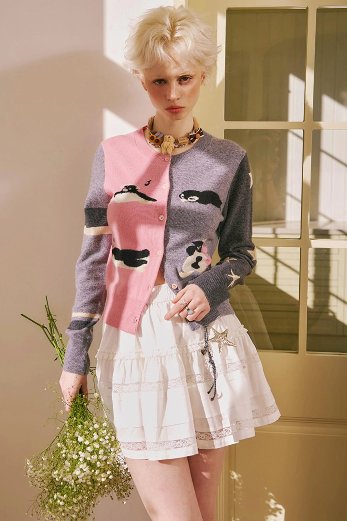 Loose Crew Neck Cardigan