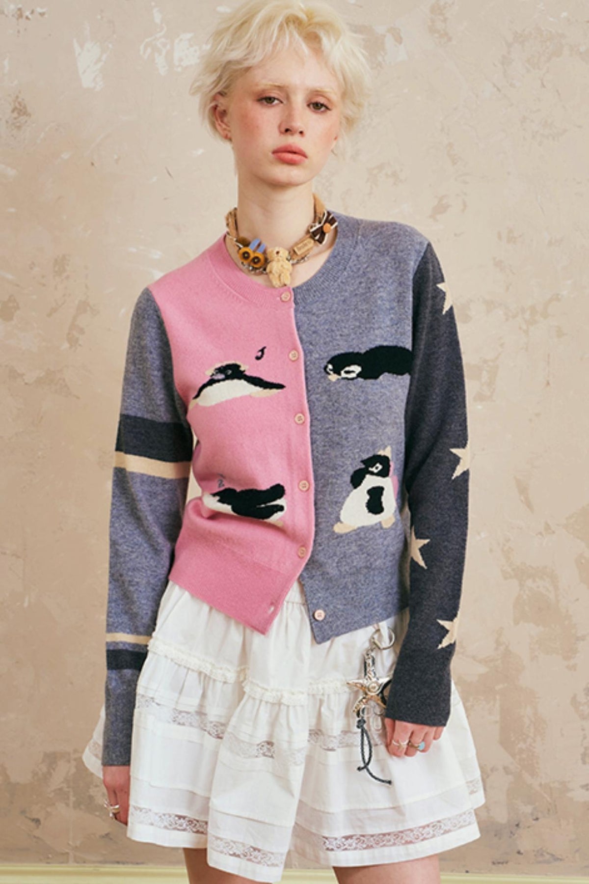 Loose Crew Neck Cardigan