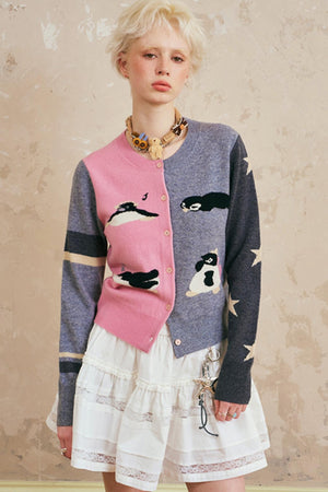 Loose Crew Neck Cardigan