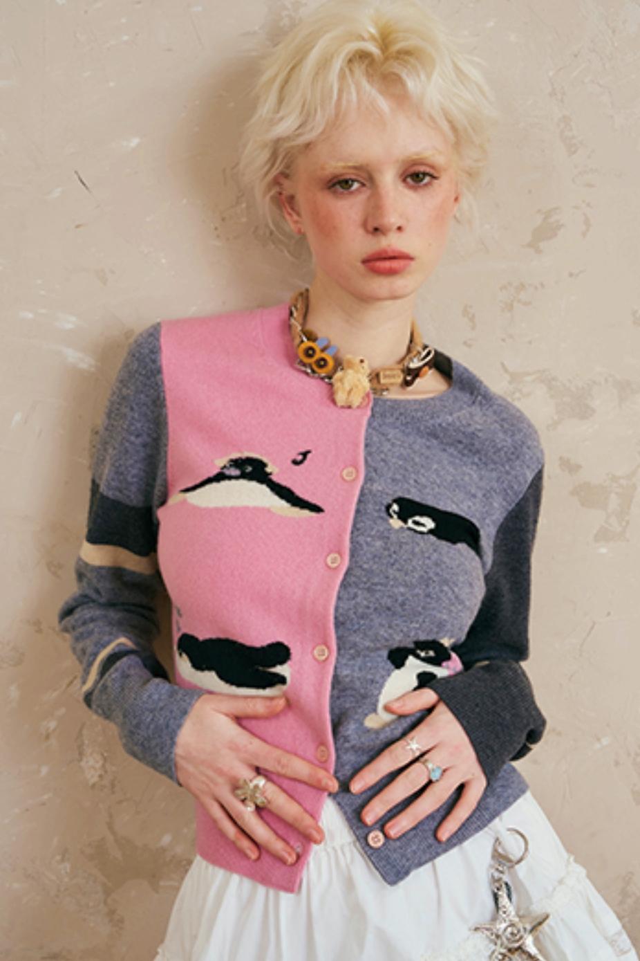 Loose Crew Neck Cardigan